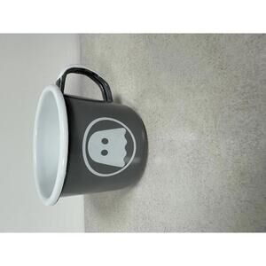 Rare Ghostly International Enamel Camp Mug Gray Logo Indie Label Collectible